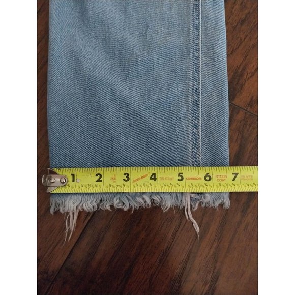 Hollister Ultra High-Rise Mom Jean Distressed Light Wash Raw Hem Sz 13R - Picture 10 of 11